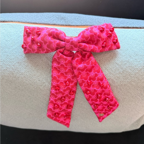Brianna Cannon Hot Pink Scalloped Hair bow/clip - NWT - Picture 4 of 5